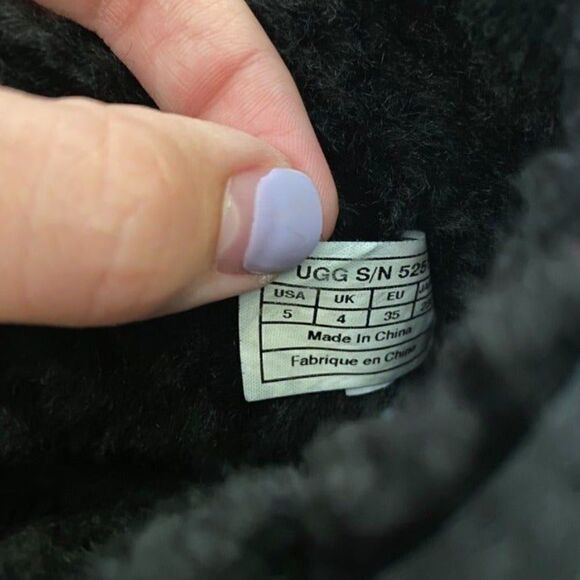 Ugg Black Mid Fur Lined Boots Women 5‎ - Picture 5 of 7